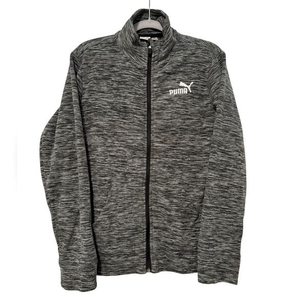 Puma Full Zip Long Sleeve Women’s Fleece Jacket Space Grey Size Large 14/16 - Picture 1 of 7